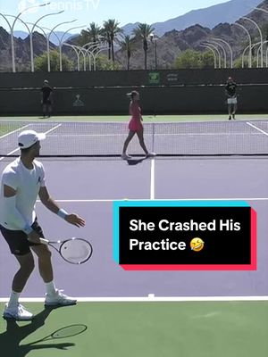 Using his practice court as a catwalk 👠🤣 #tennis #tennistv #djokovic #sabalenka #tennisparadise 