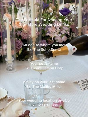 Turning memories into menu moments 🍸 SHARE this with your partner! #weddingplanning #weddingdrinks