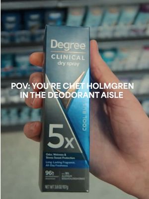 Something big is tipping off soon 👀 It may be lonely at the top, but we've got you covered. Degree Clinical 5X - built for high pressure moments 🏀Find it at Walmart or Amazon now. @Chet holmgren 