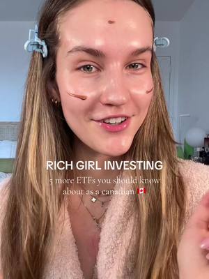Replying to @MAUDE SPICE 5 MORE ETFs every rich girl loves 🇨🇦⬇️ (part 2) because rich girls don't pick stocks, they buy the market and move on to make more $$$🙂‍↔️ these all trade on the TSX in CAD! 1. XEQT (0.20%) • All-in-one global equity ETF  • Holds Canadian, U.S., international, and emerging market stocks — over 9,000 companies in one ETF  2. XIC (0.06%) • Tracks the S&P /TSX Capped Composite Index  • 240+ of the largest Canadian companies — banks, energy, Shopify  3. VDY (0.22%)  • Tracks the FTSE Canada High Dividend Yield Index  • Canadian companies that pay high dividends — ~3.4% yield with monthly distributions 4. VGRO (0.24%)  • All-in-one balanced ETF (80% stocks / 20% bonds)  • Same global diversification as XEQT but with bonds built in 5. ZAG (0.09%)  • Tracks the Bloomberg Canada Aggregate Bond Index  • Canadian government and corporate bonds — not sexy but can help keep your portfolio stable in a dip Disclaimer: this is NOT financial advice, purely education!! #finance101 #beginnerfinancetips #richgirlhabits #canadianinvesting #investingforwomen