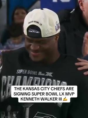 Breaking: The Kansas City Chiefs are signing #SuperBowl LX MVP Kenneth Walker III, a source tells @Adam Schefter. (📺 NBC) #KansasCityChiefs #MVP #NFL #espnsocial 