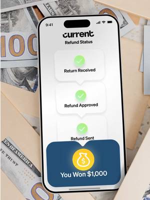 This is your reminder to file your taxes for a chance to win $1,000!  . . . NO PURCHASE OR PAYMENT IS NECESSARY TO ENTER OR WIN. The Current “Deposit Your Tax Refund and Win”” Sweepstakes ("Sweepstakes"), begins on January 26, 2026 and ends on May 15, 2026. Eligible entrants will automatically receive one (1) entry into the Sweepstakes when they make a qualifying electronic direct deposit of their 2025 federal tax refund into their Current account during the Sweepstakes Period. Maximum prize of $1,000 per winner; five (5) winners total. For full terms and conditions, click here. T&C: https://current.com/current-tax-refund-sweepstakes/ #taxseason #taxes #taxtok 