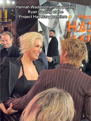 Hannah and Ryan reuniting at the Project Hail Mary premiere 🫶 #hannahwaddingham #ryangosling #projecthailmary 