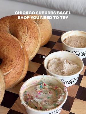 Cream cheese flight? Say less.  📍 Jeff’s Bagel Run in Downers Grove Illinois #chicagosuburbs #chicagosuburbsrestaurant #downersgroveillinois #chicagolandbagels #chicagolandrestaurants 