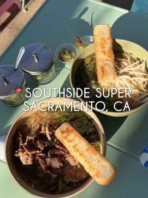 Pho has been on our minds a lot lately since we’re heading to Vietnam in less than two weeks 😳🍜 One of us actually tried Pho at Southside Super a few weeks ago and liked it so much that we had to come back together.  Here’s what we got: 🥩 Beef Pho - $17 🍗 Chicken Pho - $17 📍Southside Super - 921 V St, Sacramento, CA 95818