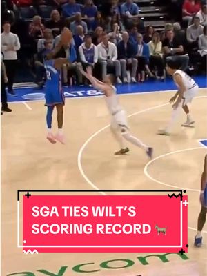 SHAI GILGEOUS-ALEXANDER IS ONE GAME AWAY FROM BREAKING WILT CHAMBERLAIN’S 63-YEAR-OLD SCORING FEAT 😱 SGA’s 126 consecutive games with 20+ points scored is officially tied for the all-time record 👀