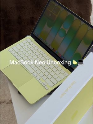 Unboxing the brand new MacBook Neo in the citrus color 💻🍋‍🟩  This laptop is apples new entry level laptop starting at only $599 powered by the A18 Pro chip. Full review over on my YouTube. #macbookneo #macbook #apple #shevonsalmon 