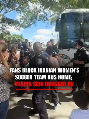 ‘SAVE OUR GIRLS’: Fans attempt to block the Iranian women’s soccer team from leaving their Australian hotel, fearing the players would face punishment upon returning to Iran after players refused to sing their national anthem ahead of a recent game. Witnesses said one player was dragged by her collar and shirt to force her onboard, while others appeared to make SOS signals, indicating they did not want to leave Australia.