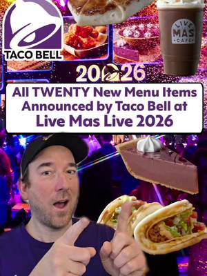 Nobody does it like Taco Bell with TWENTY new menu announcements at Live Mas Live this week! We're getting new Doritos, Flamin' Hot, and Mountain Dew collabs along with new desserts, crunchwraps, Mexican pizzas, and more! There are just so many items here and you need to stick around for the reviews on so many of the new releases! Which ones are you most excited about? #tacobell #fastfood #doritos #mountaindew #newfood
