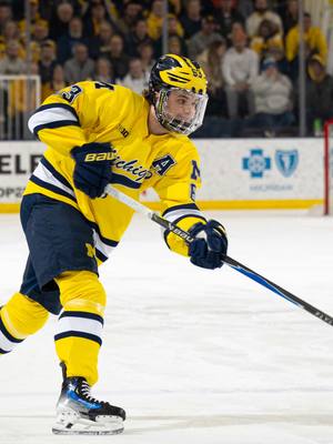 Luca Fantilli talks senior year, mental health, and the conversations he’s had with teammate Kienan Draper along the way. @umich hockey @Chicago Steel #lucafantilli @University of Michigan 