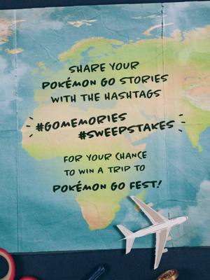 Your Pokémon GO memories = a trip to GO Fest? 👀✈️ Share your Pokémon GO memory with the hashtags #GOMemories #Sweepstakes and tag @pokemongo for a chance to win a trip for you and a guest to #PokemonGOFest2026! Learn more: https://pokemongo.com/go-memories NO PURCHASE NECESSARY. Online only. Open to legal residents who have reached the age of majority in the 50 U.S. (+D.C.), Canada, Mexico (where a purchase may be required), UK, France, Spain, Denmark, the Netherlands, Germany, Japan, Taiwan, and South Korea. Entry deadlines (11:59 PM PDT): Tokyo event: 22 March 2026, Chicago event: 5 April 2026, Copenhagen event: 30 April 2026. To enter, post a qualifying entry on Instagram, TikTok, X including #GOMemories and #Sweepstakes (or local equivalent) and tag and follow the applicable Pokémon GO account or respond on Reddit to the applicable entry post, as described in Official Rules. Limited to one (1) entry per person per platform. Fourteen (14) prizes available: travel package for winner and one guest to a Pokémon GO Fest event (4x Tokyo, 5x Chicago, 5x Copenhagen). For odds, prize details, and full Official Rules, visit https://pokemongo.com/contest-rules/go-memories-sweepstakes. Winners are responsible for any applicable taxes, depending on jurisdiction. This promotion is in no way sponsored, endorsed, administered by, or associated with any of the specified platforms.
