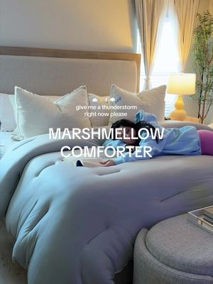no cause this moody-gray marshmellow comforter may have solved all my problems 😴 it’s double-stuffed and extra fluffy ☁️☁️☁️ #mellowsleep #marshmellowcomforter #comforter #bedding #cozybedroom @Mellow Sleep 