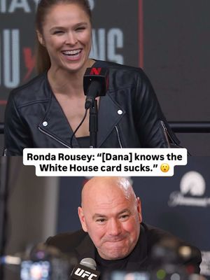 Ronda Rousey on Dana White: “He knows the White House card sucks. I guarantee you he’s not happy with it either.”  #RouseyCarano  Saturday, May 16  LIVE on Netflix #rondarousey #UFC #danawhite