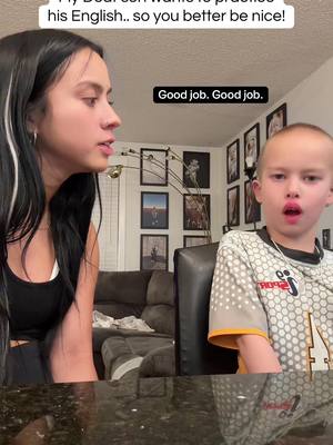 My Deaf son wants to practice his English.. so you better be nice! He’s doing so good! #signlanguage #parenting #cochlearimplant #deaf #speech 