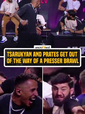 A brawl broke out at the Hype Brazil press conference and Carlos Prates looked like he was having the time of his life – Arman Tsarukyan wanted no part of it 😅