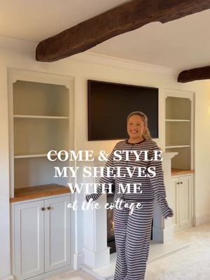 STYLING MY COTTAGE SHELVES 🤎✨ my first home styling video in the new house !! 🥹  Listed below the bits I picked up & where from!! Antique frames & artwork were from Amazon ✨ Rechargeable lamps were from Next ✨ And basically everything else from Ivy Grey Interiors ✨  What do you think!! Love, Kat xxxxxxxxx #shelf #shelfiedecor #nancymyers #shelfstylingideas #cottageliving 