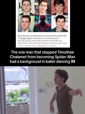 Ballet Dancer Stopped Timothee Chalamet from becoming Spider-Man 🤯 #timotheechalamet #spidermanbrandnewday #tomholland #blurayangel #ballet
