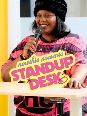 I was supposed to write emails, but I can't stop thinking about the single-file lines. You've got our vote @TaTa Sherise. #standupdesk #comedy #ericadams 