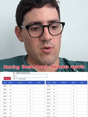 How many upsets can you name in 2 minutes?
