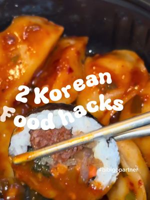 As a Korean American, Korean food is comfort food, and bibigo makes it so fun to get creative with my favorite cuisine. #bibigopartner  My favorite Korean food hacks:  1. Ramyun 🍜 & Dumplings 🥟 in one bite! The noodles and the wrapper of the dumplings fit so perfectly together.  2. Koreans love to dip their gimbap in tteokbokki sauce, and this bibigo Vegetable & Pork Spicy Sauced Dumplings has a delicious sauce. Dipping gimbap in any sauce is what takes it over the top #bibigoforit @bibigo USA 