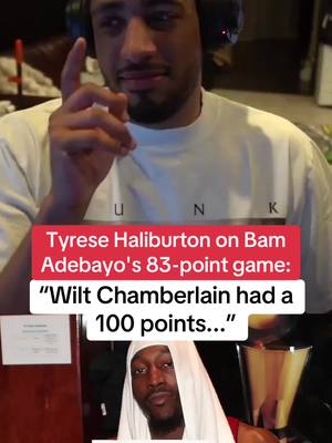 Bam Adebayo really proved that Wilt had a 100 😅 (via @Tyrese Haliburton ) #bamadebayo #miamiheat #wiltchamberlain #tyresehaliburton #NBA