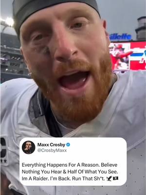 Maxx Crosby happy to be a Raider again 🏴‍☠️ (via @Las Vegas Raiders, h/t CrosbyMaxx/X) #nfl #football #maxxcrosby #raiders #nflfootball 