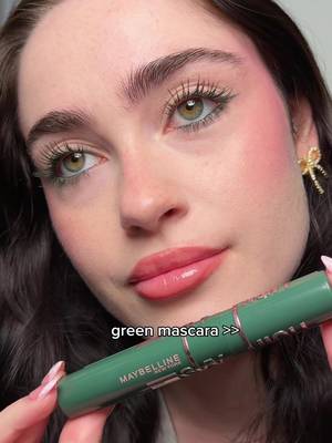 green mascara is criminally underrated 💚 once you try it with a green liner you’ll never go back! using the @Maybelline NY sky high mascara in green altitude🪐💫 #mascara #longlashes #lengtheningmascara #bestmascara #maybelline 
