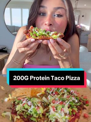 ZERO CARB CHICKEN CRUST TACO PIZZA (OVER 200G PROTEIN!) 🍕🍕 Team red or white sauce?  This entire pizza is 215g of protein. Save and share this recipe with your friends and family!  Ingredients: Crust 1 lb ground chicken 1 large egg ½ cup lite shredded parm or mozzarella ½ @simplyorganicfoods mild taco seasoning packet  Taco Topping: 1 lb ground beef (90/10) ½ @simplyorganicfoods mild taco seasoning packet  1 cup low sugar pizza sauce  ½ cup lite shredded Mexican-blend cheese Toppings:  Shredded lettuce Diced tomatoes Diced onion Sliced jalapeños Cilantro Mexican crema I love the seasoning packets from @simplyorganicfoods! They’re so convenient..you can have a meal in minutes and they taste delicious. No artificial ingredients or fillers, gluten free and certified organic.  Here’s how you make it -  1. Preheat oven to 400°F (200°C). Line a baking sheet or pizza pan with parchment paper. 2. In a bowl, mix ground chicken, egg, parmesan or mozzerella, and ½ of your taco seasoning packet.  3. Spread mixture into a thin 10–12 inch circle on parchment. Press evenly (wet hands help). 4. Bake 20–25 minutes until golden and cooked through. If there’s excess moisture, blot gently with a paper towel. 5. Brown beef in a skillet. Add taco seasoning and cook for 4-5 minutes until cooked through. 6. Spread pizza sauce over baked chicken crust. Add taco meat. Sprinkle shredded cheese Return to the oven for 5–8 minutes, until the cheese melts. 7. Top with lettuce, tomatoes, onion and crema after baking. Slice and enjoy! #simplyorganicfoodspartner