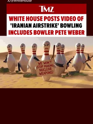 The White House posted a video using professional bowler Pete Weber where it displayed "Iranian Regime Officials" as bowling pins getting hit with an American flag bowling ball... 🖋️: Aiden @aidenjmarks