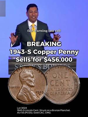 A 1943 copper pennies struck in San Francisco just sold for a fortune