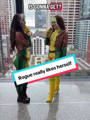 Atleast Rogue won’t go into a coma when she touches herself 😘  Literally my two favorite things to do at comic cons: 1. Use pickup lines on other cosplayers 2. Literally pick up other cosplayers @gmuhvo  Can you guys share your best X-Men pickup lines in the comments? I want to film some more but ran out of ideas! Thank you @ECCC for inviting me to be a guest Content Creator! #cosplaygirls #roguecosplay #emeraldcitycomiccon #rogue #xmencosplay