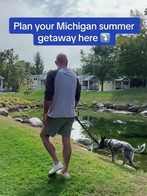 Plan your next summer trip in Petoskey, Michigan! Sun Outdoors Petoskey Bay Harbor is located minutes from the shores of Lake Michigan and downtown Petoskey, making it the ideal base camp for a western Michigan getaway.  Choose from multiple ways to stay. This Michigan RV resort offers spacious full hookup sites and fully furnished vacation cottage rentals for rent.  Plus, enjoy resort amenities like an outdoor swimming pool, pickleball court, basketball, putting green and a clubhouse.  Have you been to Petoskey? #SunOutdoors #PetoskeyMichigan #RVresort | Michigan vacation spots , Lake Michigan , Michigan campground , RV camping , Michigan summer getaways , Michigan cabin rentals 