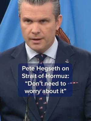 Defense Secretary Pete Hegseth on Friday brushed aside concerns that the effective closure of the Strait of Hormuz because of the Iran war, which has spiked oil prices, would continue being a problem for the U.S. and the world for much longer. Read more at the #linkinbio or the link on screen. #CNBC