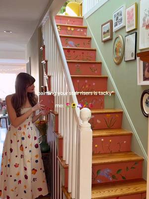 who said risers have to be plain and boring? i love the idea of swapping them out seasonally with cardboard! #DIY #painting #cottagecore  IB: @Emma Foss | DIY 