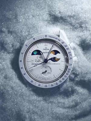 It’s still snowing in Switzerland!❄️ Catch the MISSION TO EARTHPHASE – MOONSHINE GOLD Cold Moon in selected Swatch stores before winter ends on March 20th! #OMEGAxSwatch #MoonSwatch #Swatch