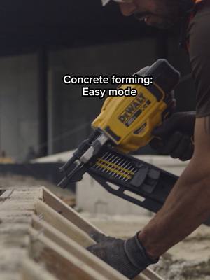 From concrete forming to temporary scaffolding, switch into DEWALT® mode. [NEW] 20V MAX* XR® Brushless 21° Plastic Collated Duplex Nailer – DCN910B #DEWALTTough #DEWALT