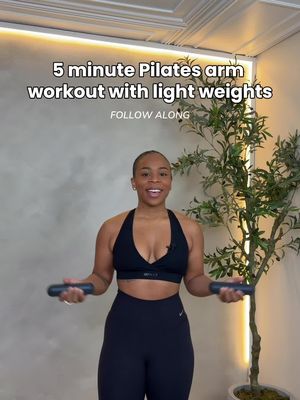 Part 1 > Save this for later → 5 minute light weight arm workout you can do at home. Using 2–3 lb weights to sculpt toned Pilates-style arms with slow, controlled movements. 5 minute Pilates arm burn (light weights) weights are from @BALA US @Bo+Tee @Nike  Go to SundaiOlivepilates.com and sign up to be the first to know when we launch. Theres also a weekly Sunday newsletters that I know you’d love.  Book private reformer Pilates and group reformer session/ mat classes in ATL check my links !  #tonedarms #pilatesarms #armworkoutathome #lightweightworkout #upperbodyburn