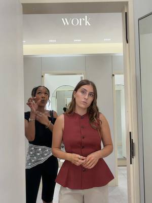 shopping with a stylist pt 2! 💃🏻 I though the green top made me look top heavy, I got the reddish too because it matched the lookbook I have to follow for a work event, and I didn’t get any of the others. I thought the quality wasn’t as good as I remember this store being and I want everything I bring into my closet going forward to be good quality!  Stylist: @Alyza Sutton #findingmystyle #personalstyle #tampastylist #shoppingvlog 