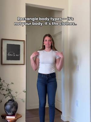 Rectangle girls… it was never your body not looking good in clothes - it was how you’re styling it!  Follow for outfits that actually flatter our shape.  #BodyTypeStyle #RectangleBody #HowToDressYourBody #howtostyle 