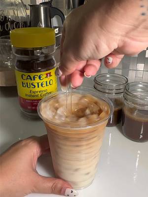 SAVE THIS FOR LATER! ☕️🤎✨ 1 shot: 1tsp instant + 2 tbs water (1oz)  2 shots: 2tsps instant + 4 tbs water (2oz)  3 shots: 3tsps instant + 6 tbs water (3oz)  4 shots: 4tsps instant + 8 tbs water (4oz)  #instantcoffee #cafebustelo #coffee #coffeeathome #coffeelovers 