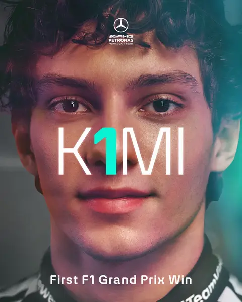 KIMI ANTONELLI IS AN F1 GRAND PRIX WINNER! 🏆 #mercedes #f1 #formula1 #kimiantonelli 