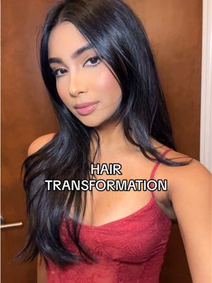 jet black hair on us >>> #desi #browngirl #hairtransformation #blackhair #balayage 