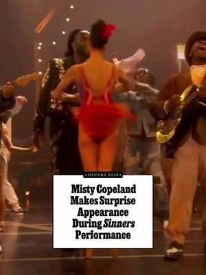 Ballet dancer Misty Copeland makes a surprise appearance during the #Sinners performance at the #Oscars