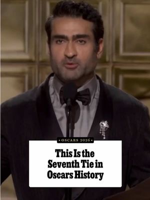 Kumail Nanjiani announces the seventh ever tie in #Oscars history for the Live-Action Short Film category.