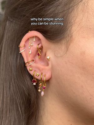 stunning earrings from @Eline Rosina Jewelry 💕 save 10% with code: alicecath ✨ #piercingtok #earcuration #earpiercing #earstyling #earstacking 
