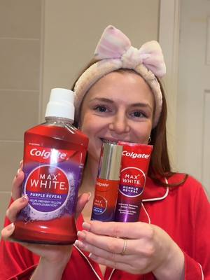 Products available on TikTok Shop! 😊 ✨  I will never skip my oralcare routine with the the Colgate Max White Purple Reveal Toothpaste, the Colgate Max White Purple Serum and the Colgate Max White Purple Reveal Whitening Mouthwash! 💜  *effect is temporary **Protection from surface stains, with continued use *Instant effect is temporary #Colgate