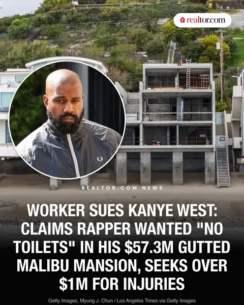 "He wanted no toilets," attorney Ron Zambrano stated, according to Rolling Stone, adding: "If people had to go No. 2, it was a hole in the ground." Zambrano added that West had told his client—who claims he is owed around $1 million in unpaid wages and expenses for the project—he wanted to turn the property into an "off-the-grid shelter." Saxon, who is seeking more than $1 million in damages, further alleges that the rapper required him to live at the house while it was being gutted and that he was asked to complete the work without the necessary permits. #kanyewest #ye #mansion #malibu #realestate 
