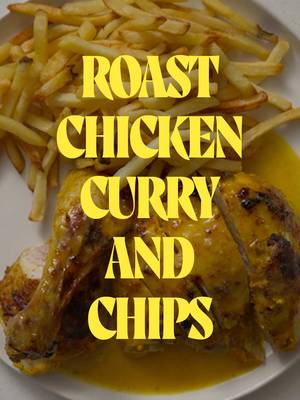 Roast Chicken Curry and Chips  Full recipe in my latest cookbook. Everything is Indian get it here - bit.ly/409T9IP