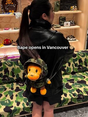 Tokyo vibes in Vancouver with the opening of BAPE lots of cool items will you check it out this retro streetwear brand?  📍1020 Alberni Street Vancouver #BAPE #abathingape #streetwear #vancouverstyle #vancouverlife 