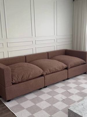 The best seat in the house.  🔎 Kova 122 Sofa + Ottoman in Cocoa Performance Bouclé custom crafted for @_soroaya_ 
